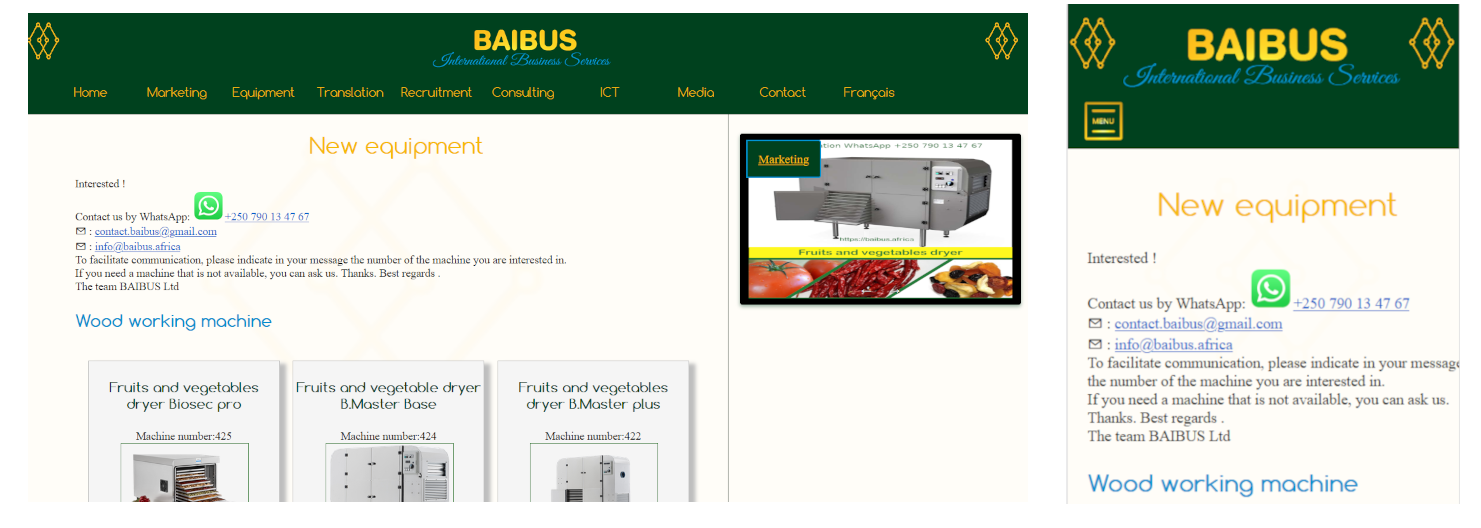 Site web Baibus Ltd